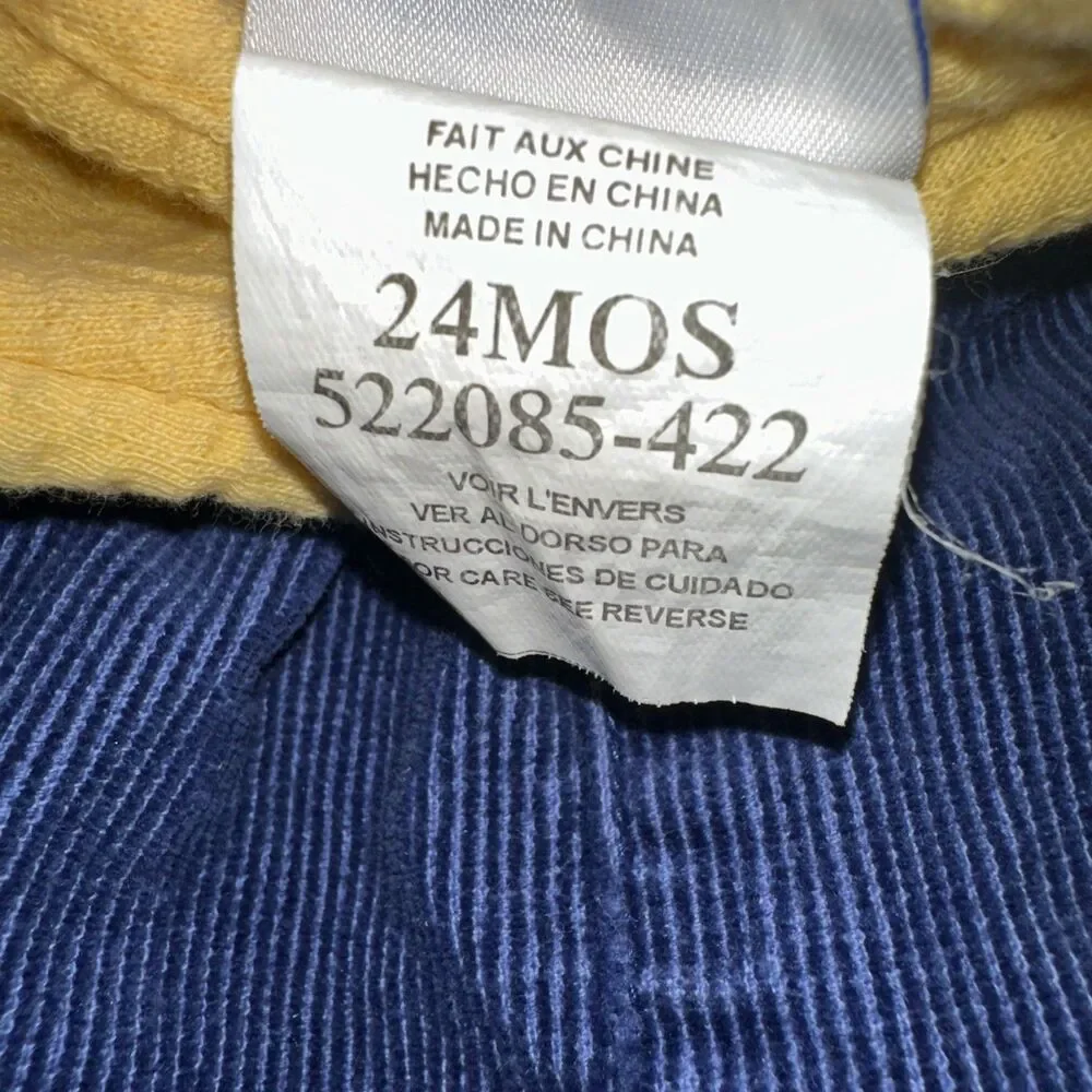 Vintage 90's Buster Brown Size 24M Farm Corduroy Overalls Set Baby Chick Rare